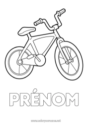 Página de desenho personalizável Esporte Veículos Desenhos para colorir fáceis Bicicleta Veículos de duas rodas