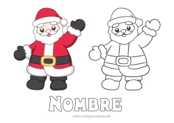 Aanpasbare kleurplaat Kerstman Eenvoudige kleurplaten Kleuren met Model