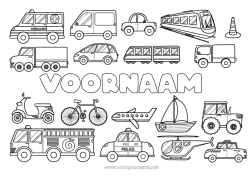 Coloriage personnalisable Avion Camion Véhicules Bateau Train Scooter Tracteur Taxi Véhicules de la ferme Hélicoptère Ambulance Voilier Vélo Camion de pompier Véhicules à deux roues Véhicules aériens Véhicules maritimes Véhicules de secours et d'urgence Transport en commun terrestres Camions et véhicules utilitaires