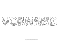 Coloriage personnalisable Mignon Calme et zen Mandala Chiffre Nom décoré
