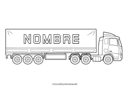 Página de desenho personalizável Caminhão Veículos Camions et véhicules utilitaires Profissões no transporte Caminhoneiro