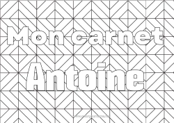 Anpassbare Malvorlage Dekorierter Name Zentangle Geometrische Formen Dekorativer Hintergrund Quadrat Dreieck