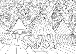 Página de desenho personalizável Egito Colorações Complexas África País Pirâmide História