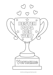 Customisable colouring page Dad Cup, trophy, medal Competitions and awards