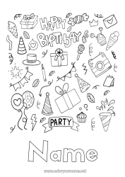 Coloriage personnalisable Anniversaire