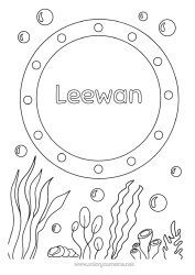 Coloriage personnalisable Mer Véhicules Bateau Nom décoré Marin Véhicules maritimes Marin pêcheur Métiers de la mer