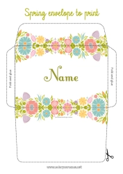 Coloriage personnalisable Fleurs Printemps Enveloppe à imprimer