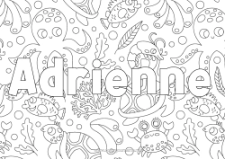 Coloriage personnalisable Mer Animal Poisson Crabe Animaux marins ou aquatique Pieuvre, poulpe Fond décoratif Tortue marine Fonds marins