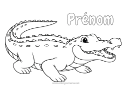 Colorear personalizable Cocodrilo Animales Dibujos fáciles para colorear Reptiles Realista