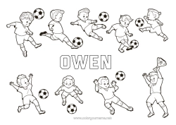 Página de desenho personalizável Futebol Esporte Sports d'équipe Jogador de Futebol