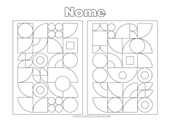 Coloriage personnalisable Activités enfants Mathématiques Formes géométriques Cercle, rond Carré
