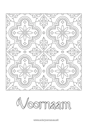 Anpassbare Malvorlage Symbole Geometrische Formen Mosaiken Symmetrie Portugal