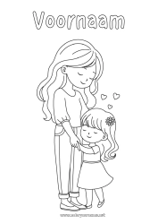 Coloriage personnalisable Coeur Maman Bonne fête Fille Soeur Nounou Adulte