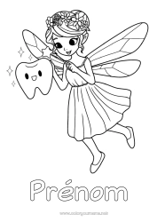 Coloriage personnalisable Dent de lait Fée des dents