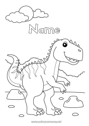 Coloriage personnalisable Dinosaures Animal Tyrannosaure
