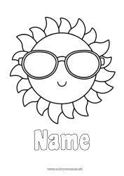 Coloriage personnalisable Soleil Coloriages faciles Lunettes Lunettes de soleil