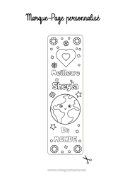 Coloriage personnalisable Coeur Maman Mamie Fille Activités enfants Soeur Ami, Amie Marque page Maîtresse/Maître Nounou Terre Meilleur(e) Métiers de l'éducation