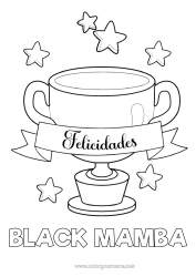 Coloriage personnalisable Sport Coupe, trophée, médaille Félicitations Compétitions et récompenses
