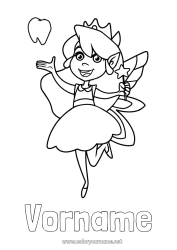 Coloriage personnalisable Dent de lait Petite Souris Fée des dents
