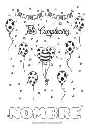 Pagina da colorare personalizzabile Compleanno Palloncini Disegni intermedi Buon compleanno (francese) Messaggio