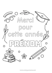 Coloriage personnalisable Maîtresse/Maître Nounou Coach, entraineur Merci Compétitions et récompenses Métiers de l'éducation