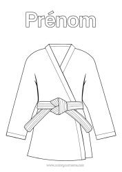 Anpassbare Malvorlage Sport Kimono Kampfsportarten Karate Judo