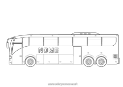 Customizable coloring page Vehicles Bus, coach Intermediate coloring pages Ground public transport Transportation Professions Back to School