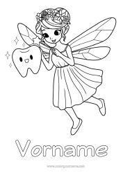 Customizable coloring page Milk tooth Tooth Fairy