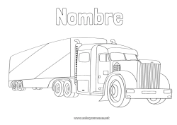 Coloriage personnalisable Camion Véhicules Camions et véhicules utilitaires Métiers du transport Routier