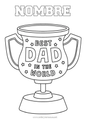 Coloriage personnalisable Papa Bonne fête Coupe, trophée, médaille Meilleur(e) Compétitions et récompenses