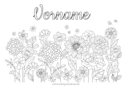 Coloriage personnalisable Fleurs Printemps Marguerite