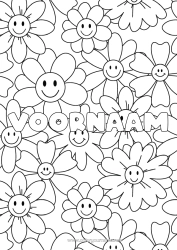 Coloriage personnalisable Fleurs Mandala Printemps Nom décoré Coloriages complexes Fond décoratif