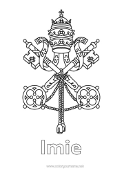 Coloriage personnalisable Géographie Symboles Pays Vatican
