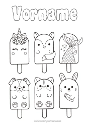 Coloriage personnalisable Kawaii Licorne Renard Lapin Animal Poisson Gourmandises, sucreries Glace Coloriages faciles Animaux marins ou aquatique Chiens et chats Dragons, licornes et animaux fantastiques Animaux de la forêt