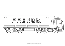 Coloriage personnalisable Camion Véhicules Camions et véhicules utilitaires Métiers du transport Routier