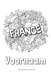 Colorear personalizable Geografía Francia País 14 de julio