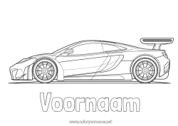 Coloriage personnalisable Véhicules Voiture Course Voitures, vans et camping-cars
