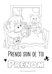Coloriage personnalisable Malade Fille