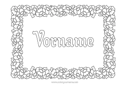 Coloriage personnalisable Fleurs Cadre