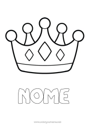 Coloriage personnalisable Princesse Couronne Épiphanie Coloriages faciles Roi