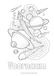 Coloriage personnalisable Fusée Véhicules Espace Planètes et système solaire Astronomie Véhicules aériens