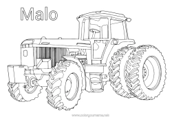 Coloriage personnalisable Véhicules Tracteur Véhicules de la ferme Réaliste