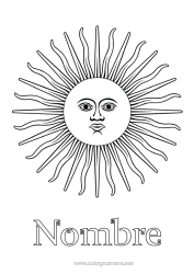 Página de desenho personalizável Sol Símbolos Argentina