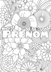 Coloriage personnalisable Fleurs Nom décoré Anti-stress
