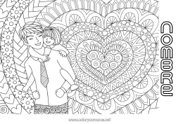 Pagină de colorat personalizabilă Mandala Tată La mulți ani! Fată Te iubesc. Frate
