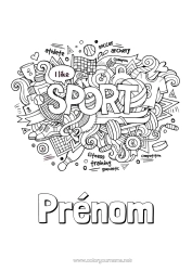 Coloriage personnalisable Sport Mandala Symboles Autres sports Bowling