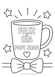 Coloriage personnalisable Bonne fête Tasse Boisson Noeud papillon