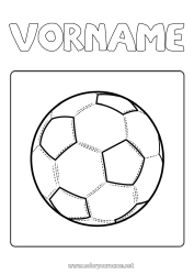 Coloriage personnalisable Football Ballon de foot Sport Coloriages faciles Sports d'équipe