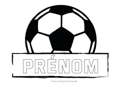 Coloriage personnalisable Football Ballon de foot Sport Sports d'équipe