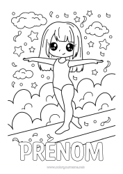 Página de desenho personalizável Esporte Menina Gymnastique Sports artistiques